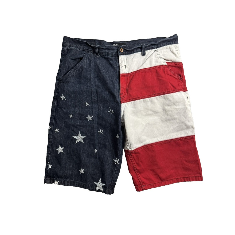 Qruel Patriotic Mens Shorts Red White Blue USA Flag Size 40 (40x13)
